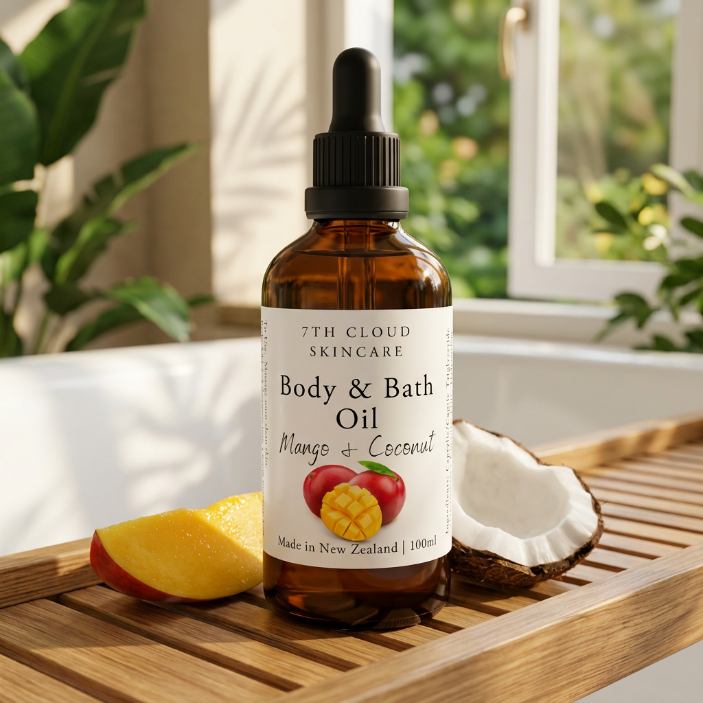 Mango and Coconut Body and Bath Oil handmade in New Zealand