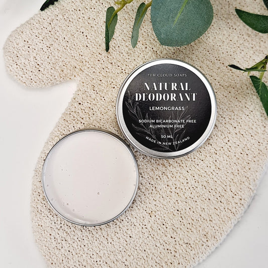 open tin of natural cream deodorant