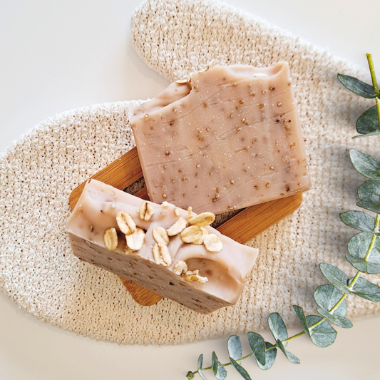 Oat & Honey exfoliating natural soap bar from 7th Cloud Skincare handmade in New Zealand