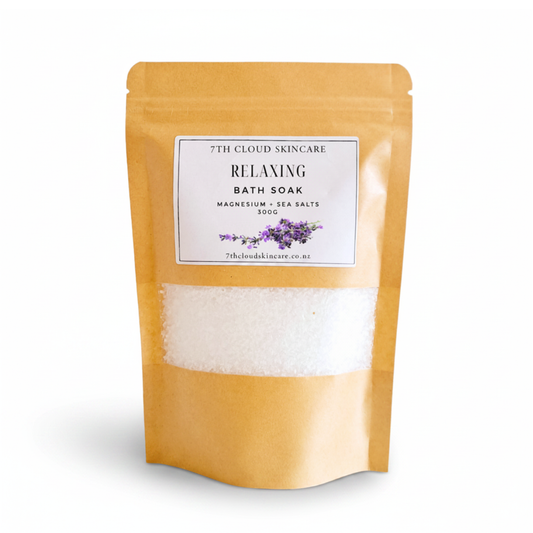 Relaxing Lavender Bath Soak handmade in New Zealand with Epsom salt, coarse sea salt
