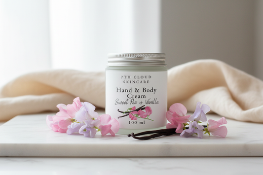 Sweet Pea and vanilla hand and body cream, handmade in New Zealand