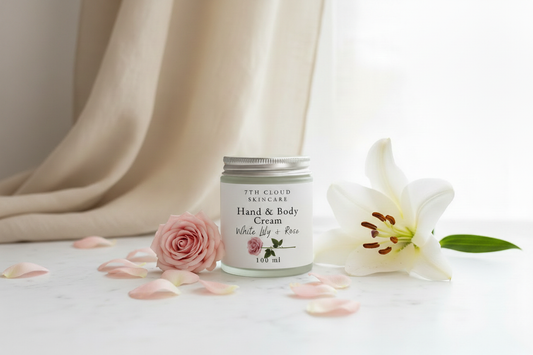 White Lily Rose hand body cream, handmade in New Zealand