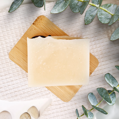 Unscented Almond Milk Soap bar for sensitive and dry skin, handmade in New Zealand