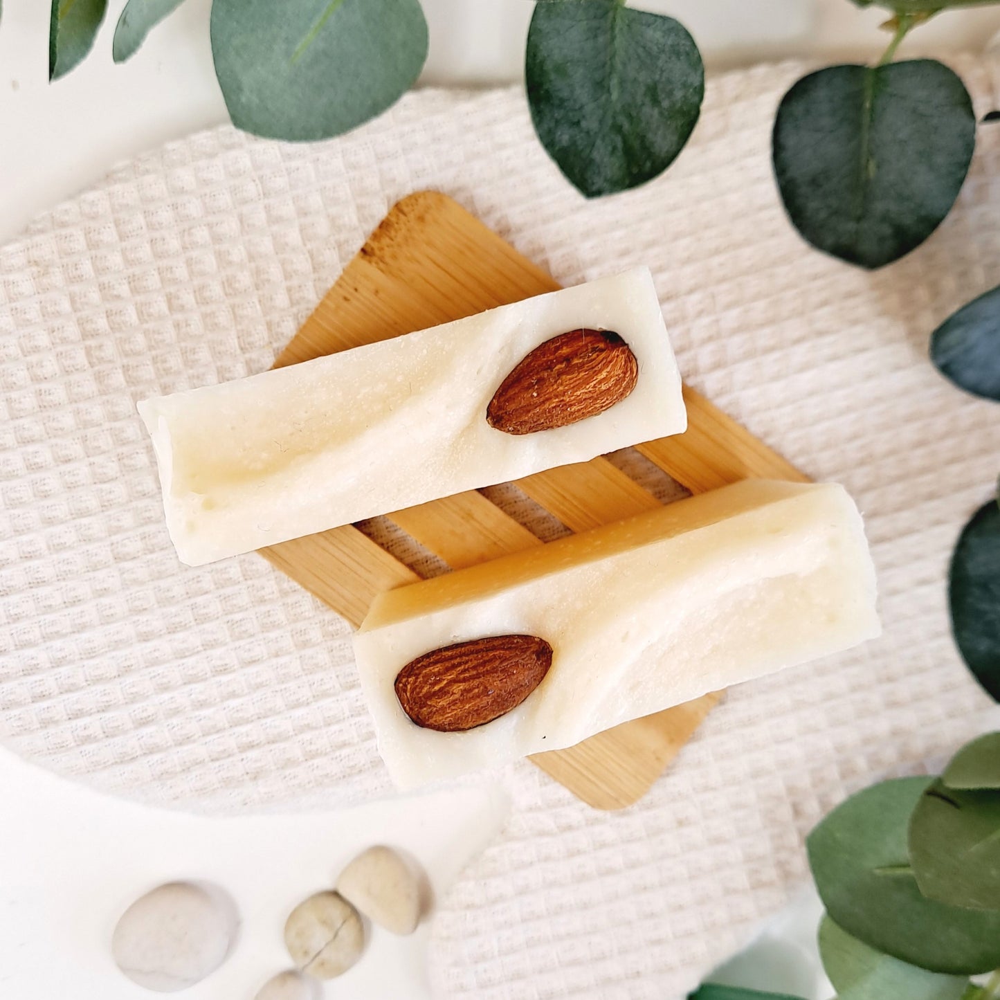 Unscented Almond Milk Soap bar for sensitive and dry skin, handmade in New Zealand