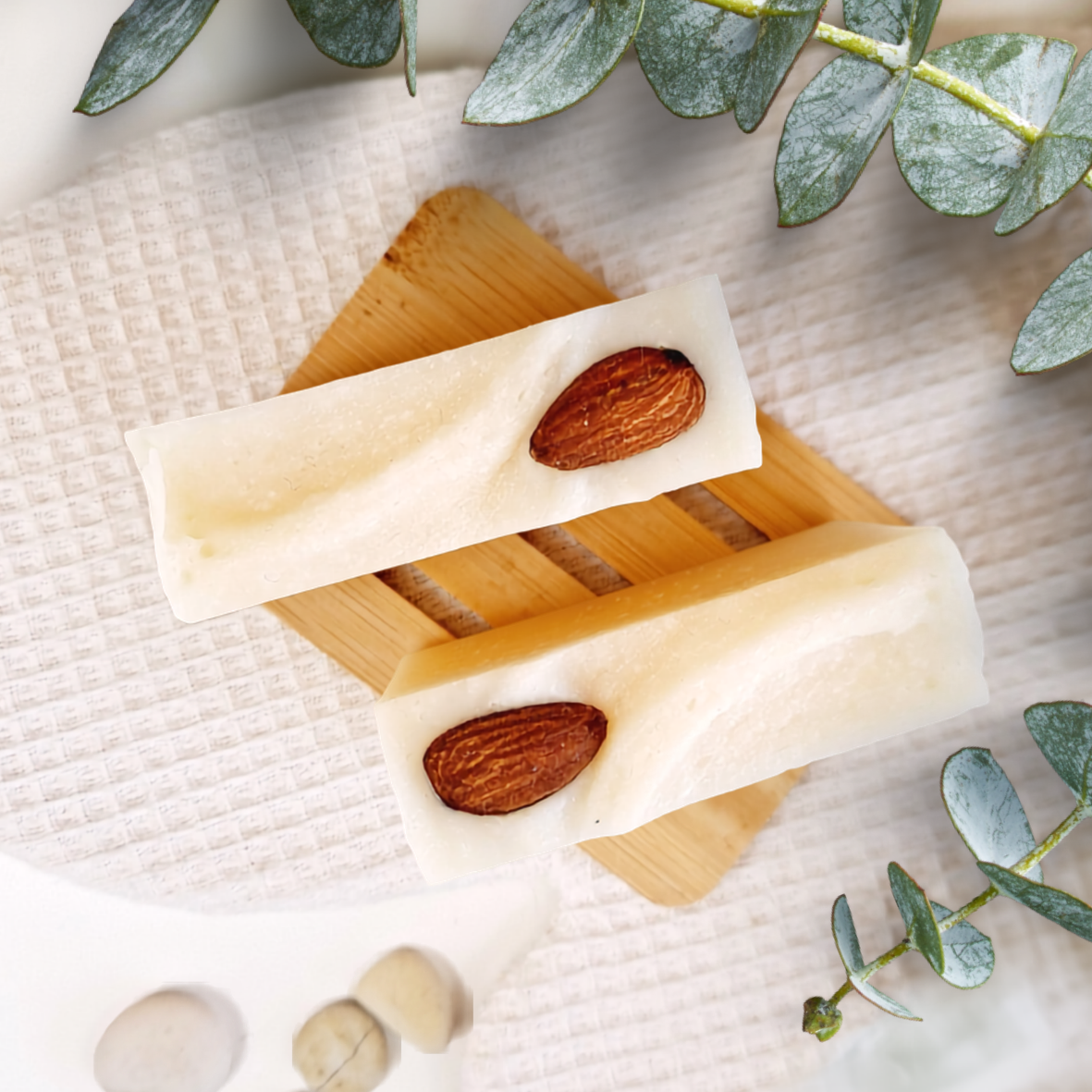 Unscented Almond Milk Soap bar for sensitive and dry skin, handmade in New Zealand