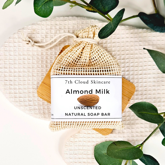 Unscented Almond Milk Soap bar for sensitive and dry skin, handmade in New Zealand