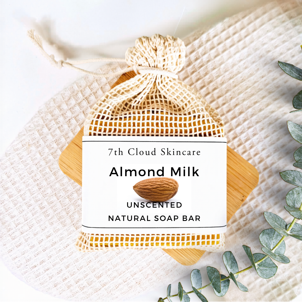 Natural Unscented soap bar with almod milk. Handmade in new Zealand