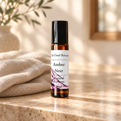 Amber Noir natural roll-on perfume handmade in New Zealand. 7th Cloud Natural Skincare