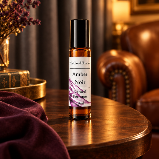 Amber Noir natural roll-on perfume handmade in New Zealand. 7th Cloud Natural Skincare