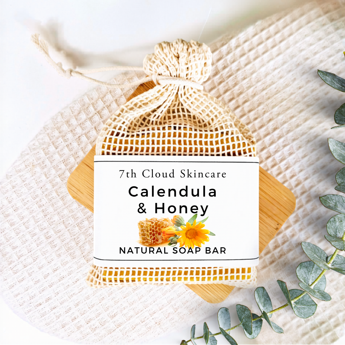 Natural Calendula Honey soap bar. handmade in New Zealand