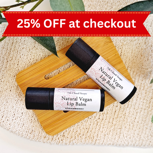 Natural Vegan Lip Balm - Strawberry
