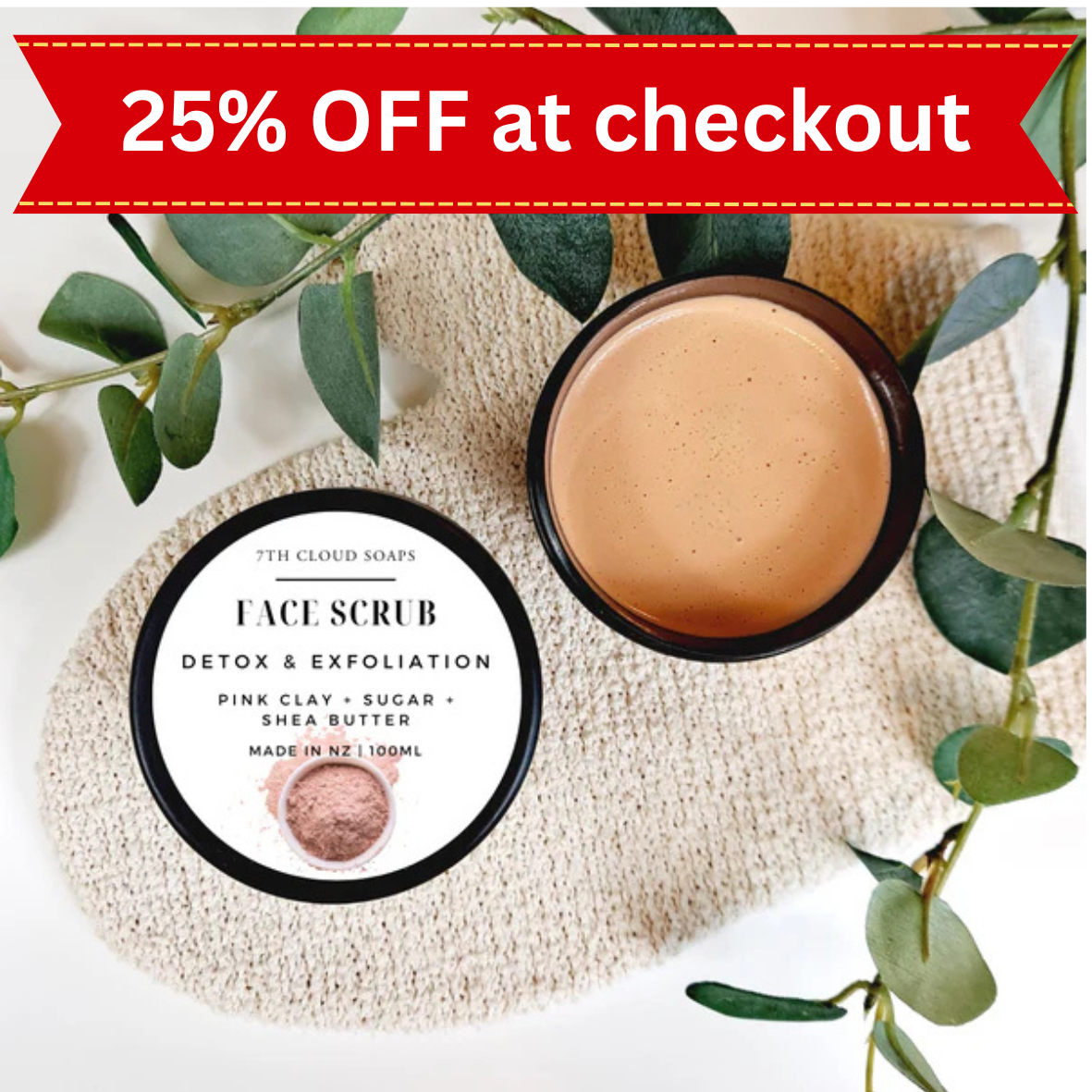 Face Scrub | Detox & Exfoliation | Pink Clay, Sugar & Shea Butter