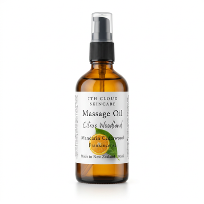 Citrus Woodland Massage Oil handmade in New Zealand