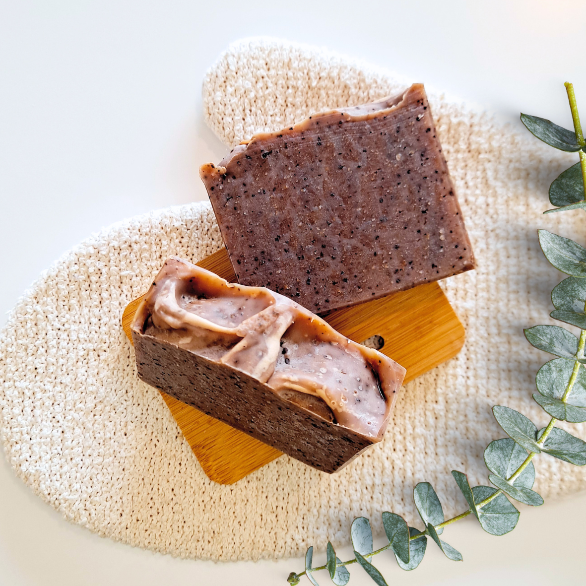 Coffee bean exfoliating natural soap, handmade in New Zealand