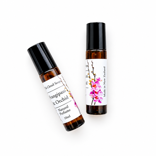 Frangipani and Orchid natural roll-on perfume, handmade in New Zealand