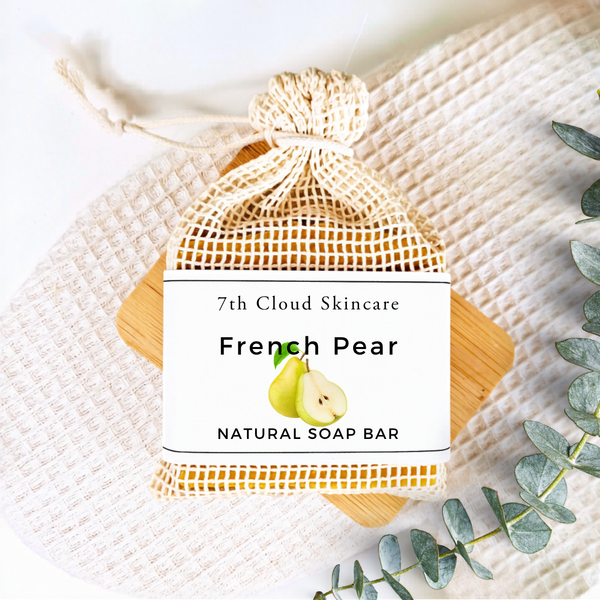 French pear scented natural soap bar handmade in New Zealand