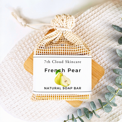 French pear scented natural soap bar handmade in New Zealand