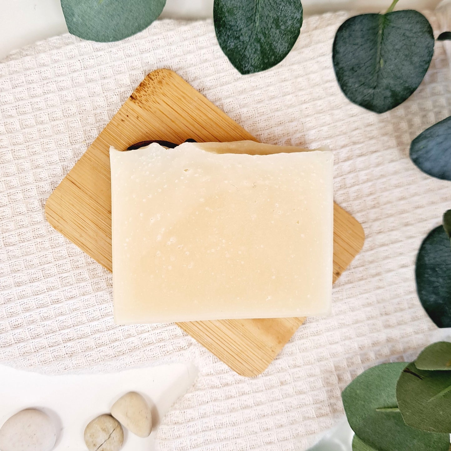 Unscented Almond Milk Soap bar for sensitive and dry skin, handmade in New Zealand