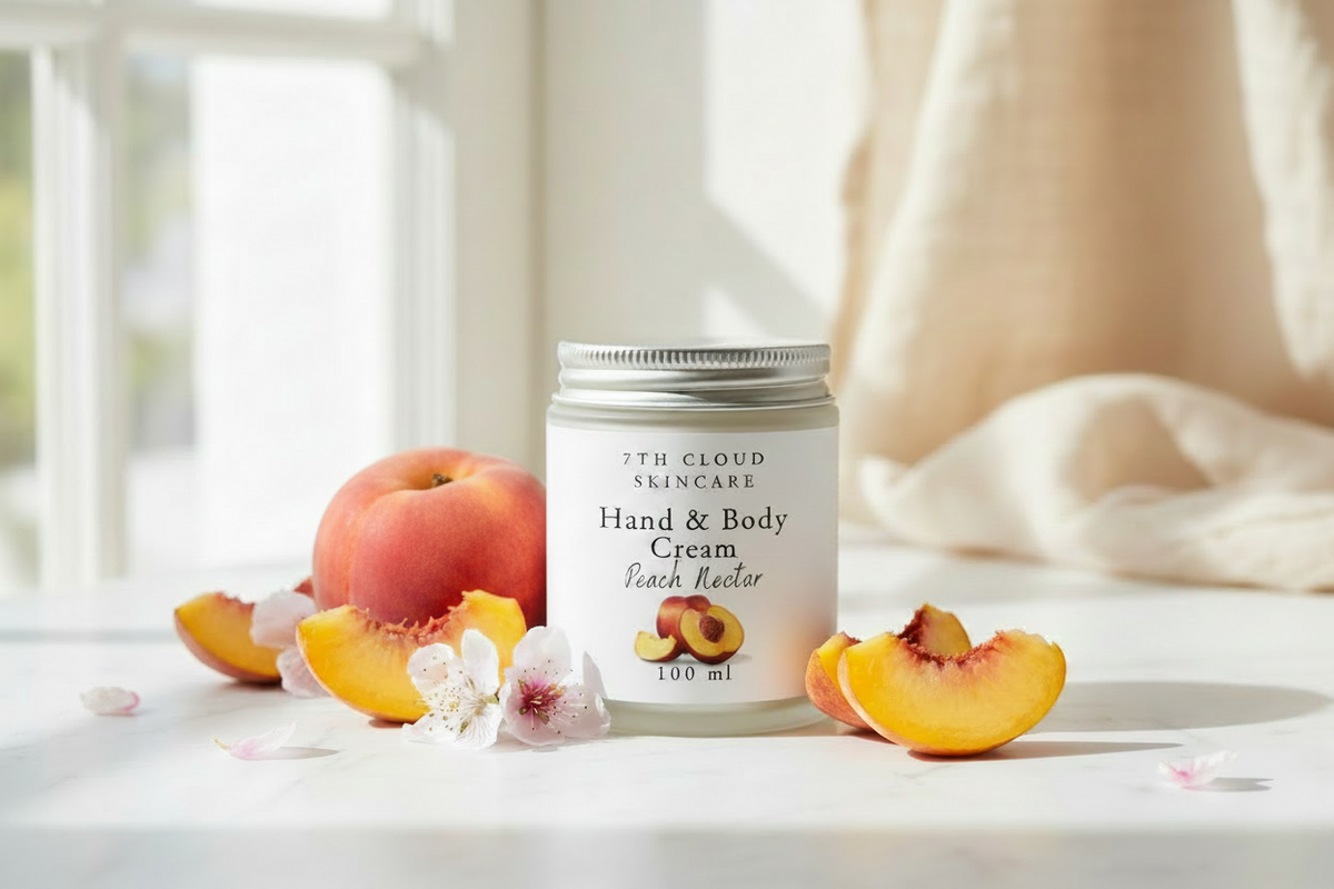 Peach Nectar hand and body cream. Handmade in New Zealand
