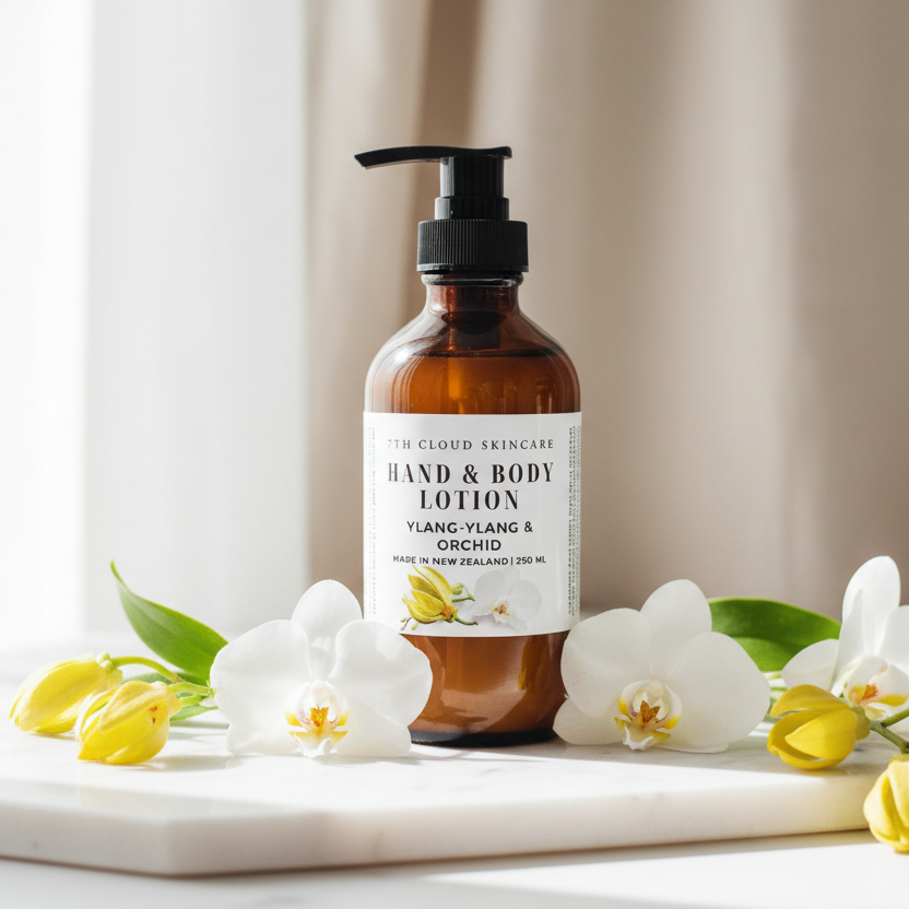 Hand and body lotion Ylang-Ylang and orchid handmade in New Zealand