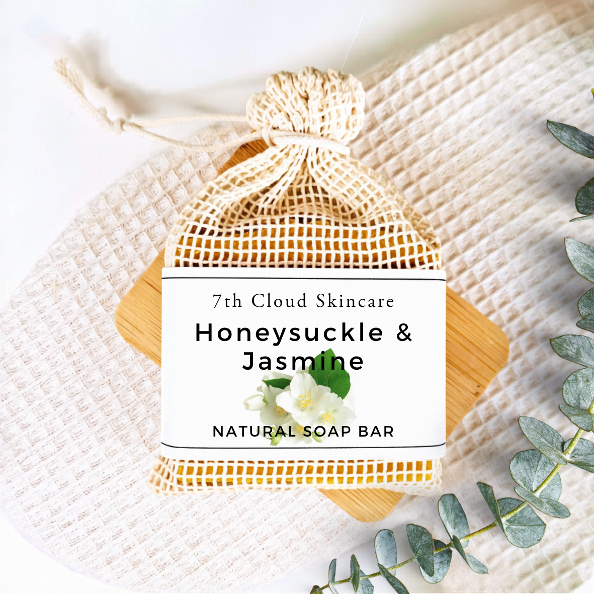 Honeysuckle and jasmone natural soap bar handmade in New Zealand