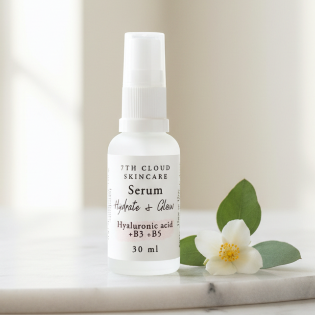 Face Serum with hyaluronic acid and vitamins B3, B5. Handmade in New Zealand
