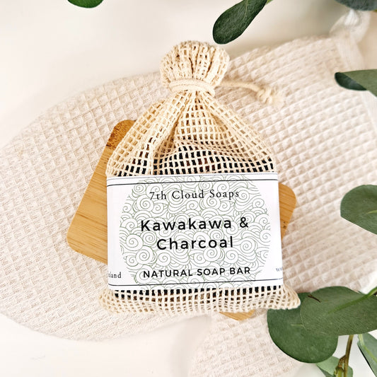 Kawakawa charcoal natural soap bar handmade in New Zealand