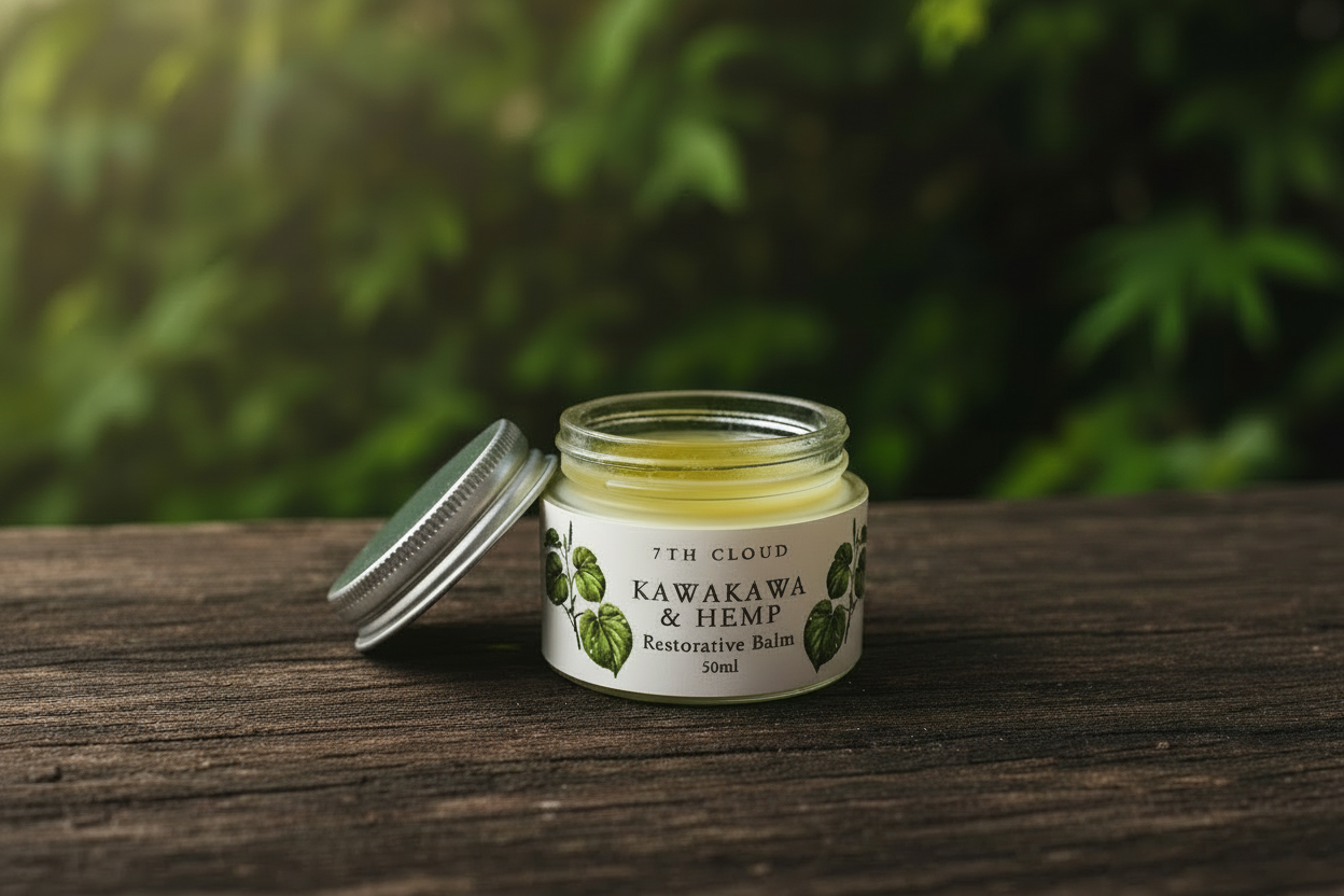 Restorative balm Kawakawa and Hemp. Handmade in New Zealand