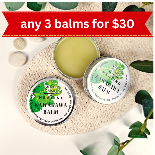 Kawakawa botanical balm handmade in New Zealand. 7th Cloud Natural skincare