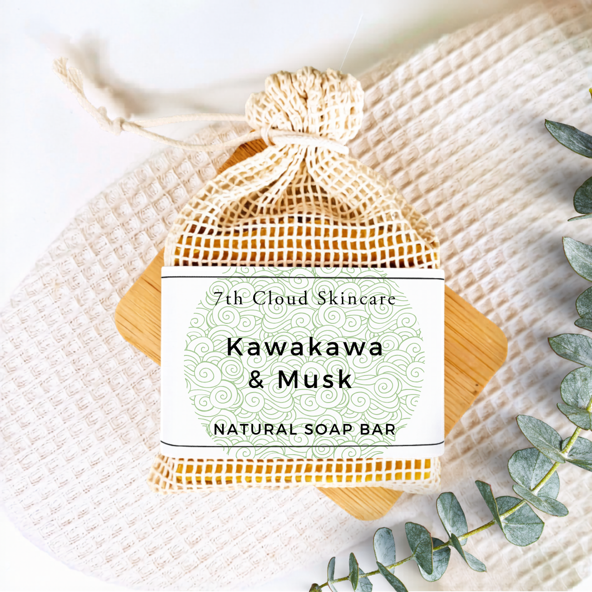 Kawakawa & Musk natural soap bar handmade in New Zealand