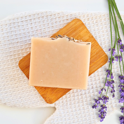 Natural Lavender and Oats soap bar. Handmade in New Zealand