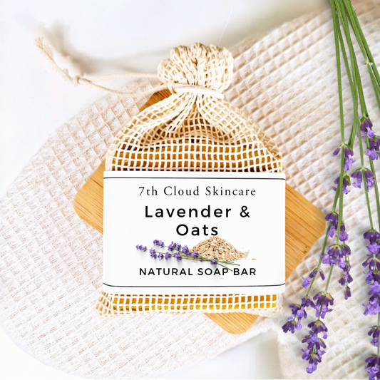 Natural Lavender and Oats soap bar. Handmade in New Zealand