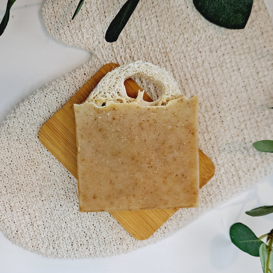 Lemongrass Rosemary Loofah natural soap bar handmade in New Zealand