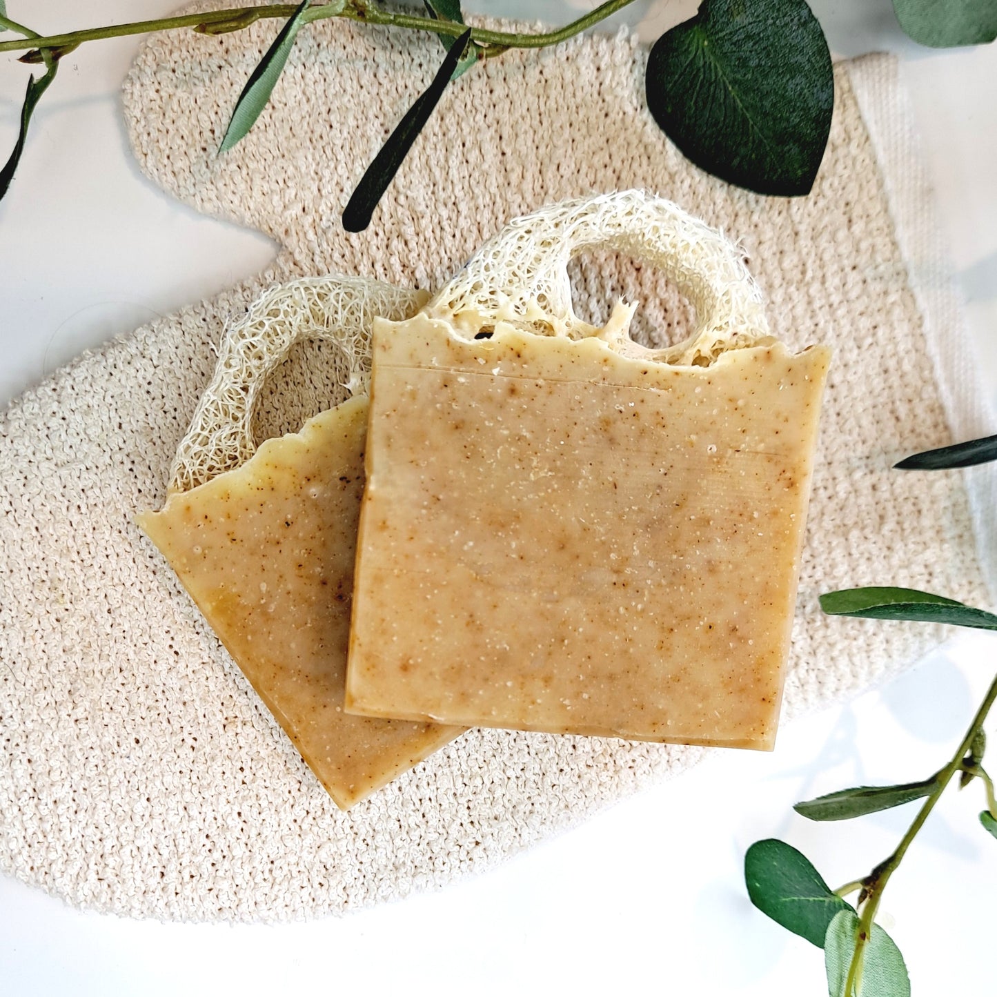 Lemongrass Rosemary Loofah natural soap bar handmade in New Zealand