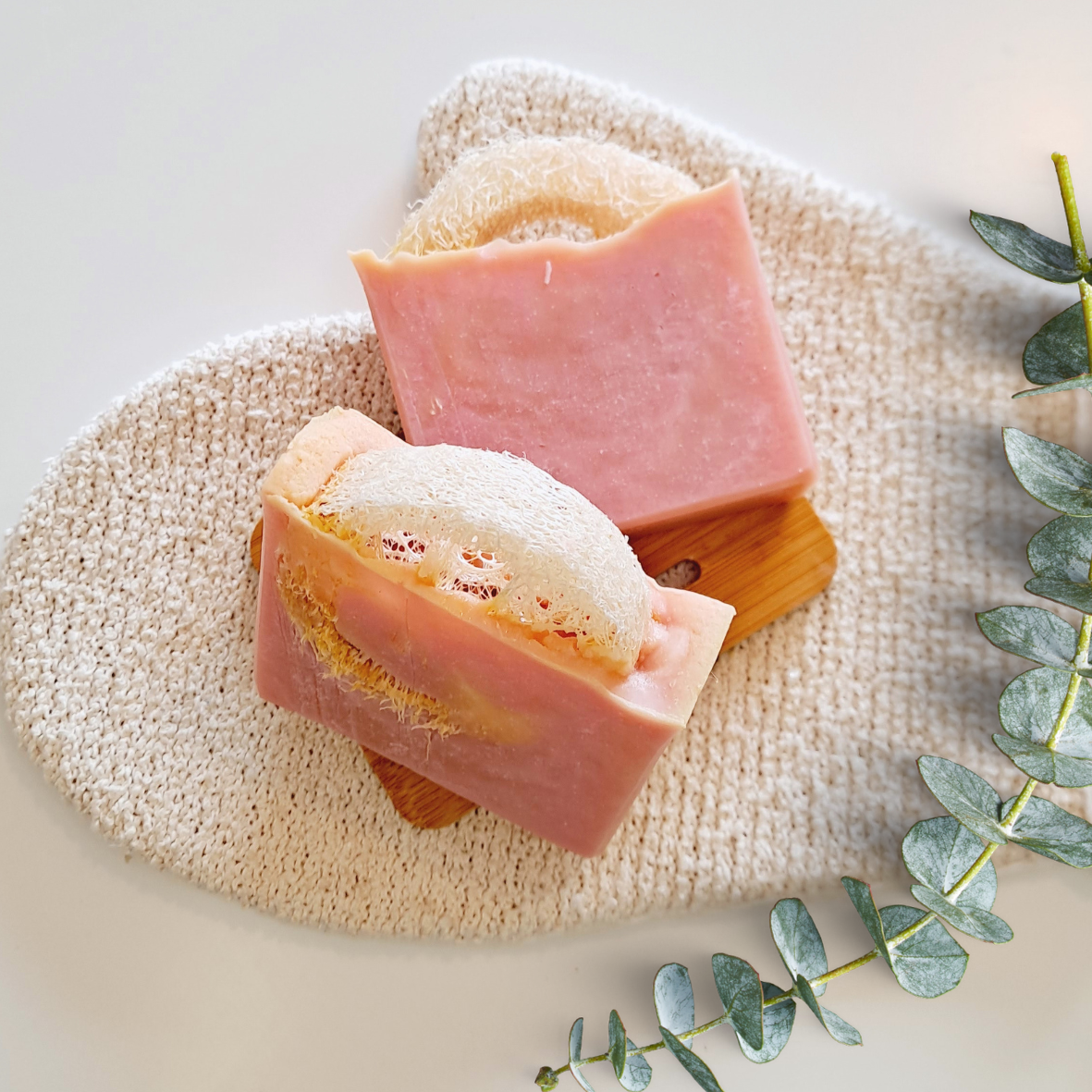 Loofah Soap Gardenia and Frangipani, handmade in New Zealand
