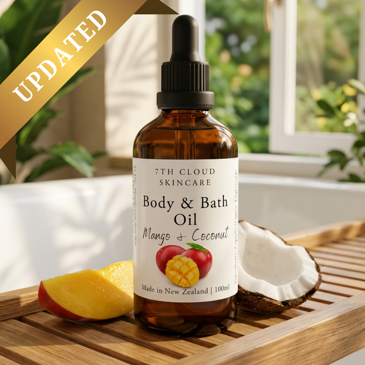Mango and Coconut Body and Bath Oil handmade in New Zealand