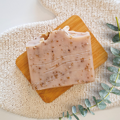 Oat & Honey exfoliating natural soap bar from 7th Cloud Skincare handmade in New Zealand