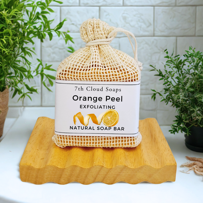 Orange Peel Exfoliating Natural Soap Bar handmade in New Zealand