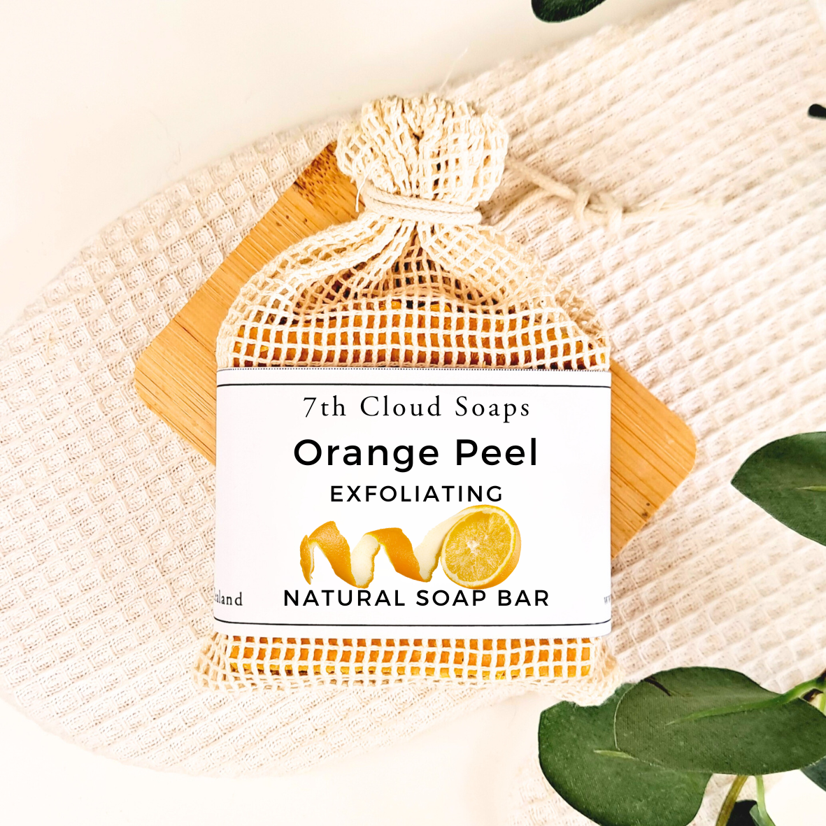 Orange Peel Exfoliating Natural Soap Bar handmade in New Zealand