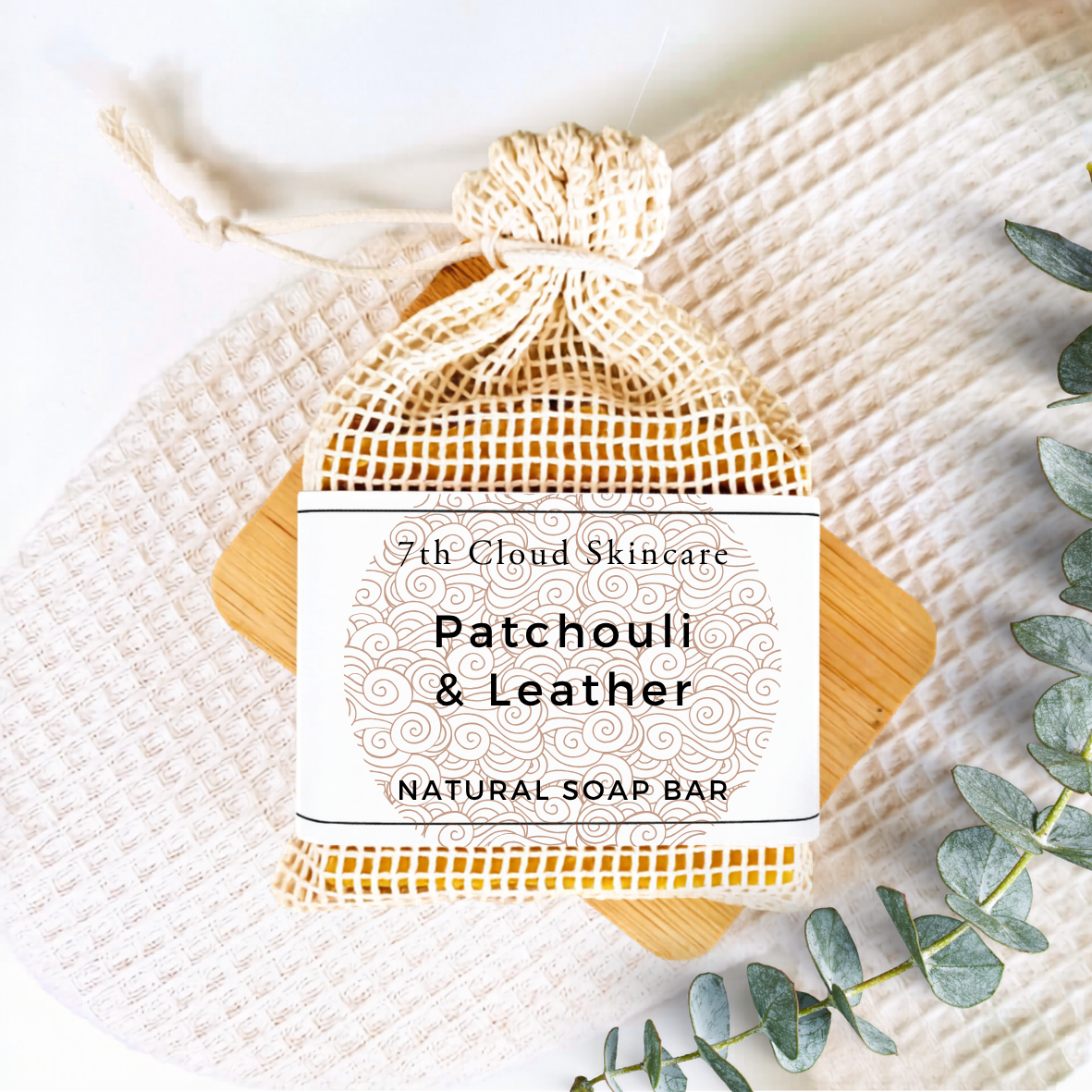 Patchouli Leather natural soap bar. Handmade in New Zealand