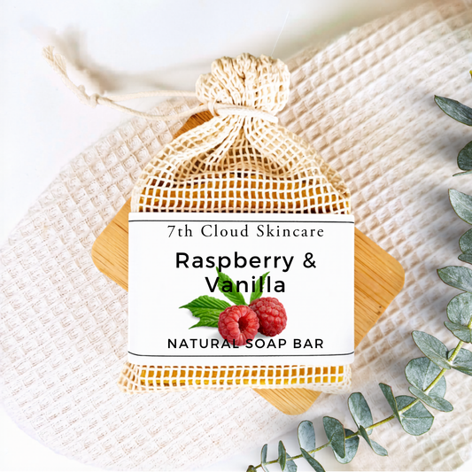 Raspberry Vanilla natural soap bar handmade in New Zealand