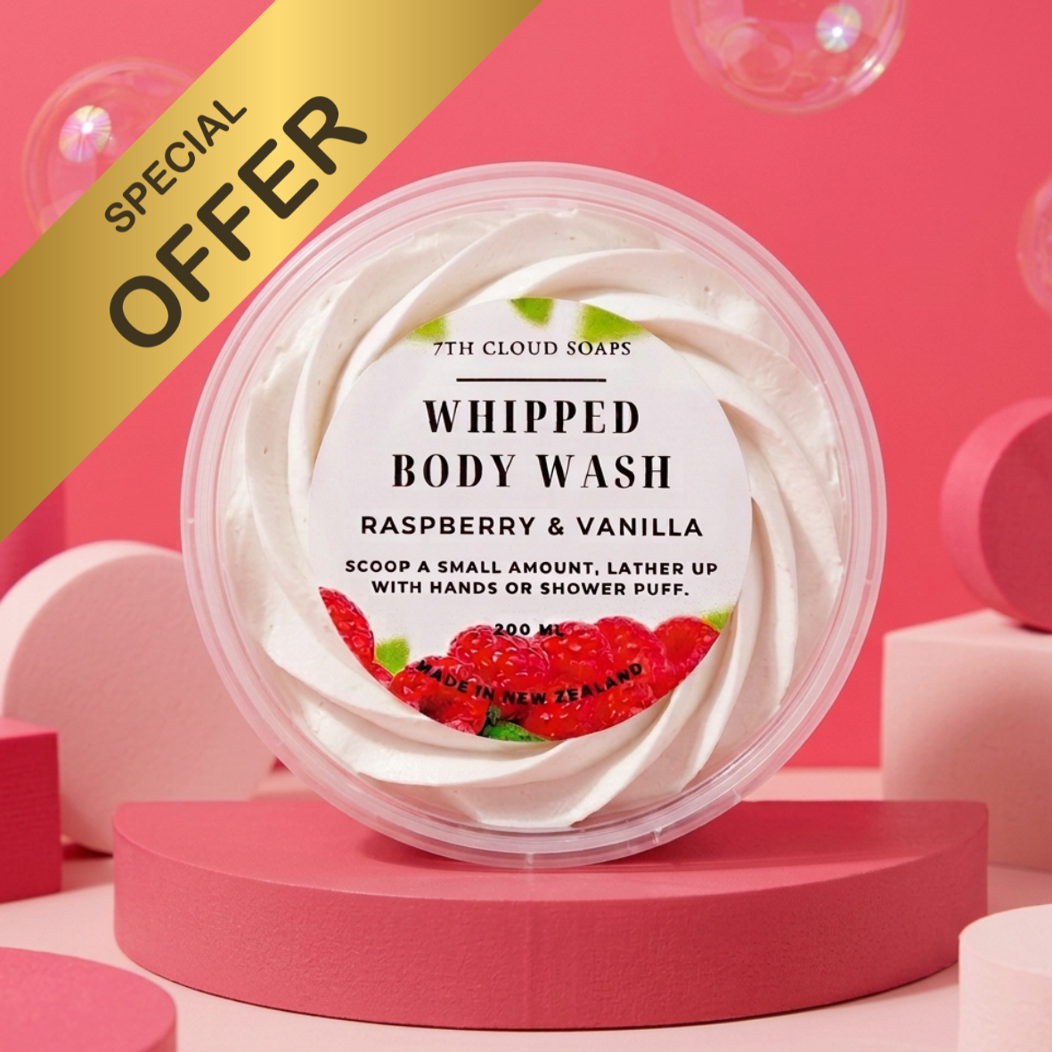 Whipped body wash raspberry & Vanilla. New Zealand