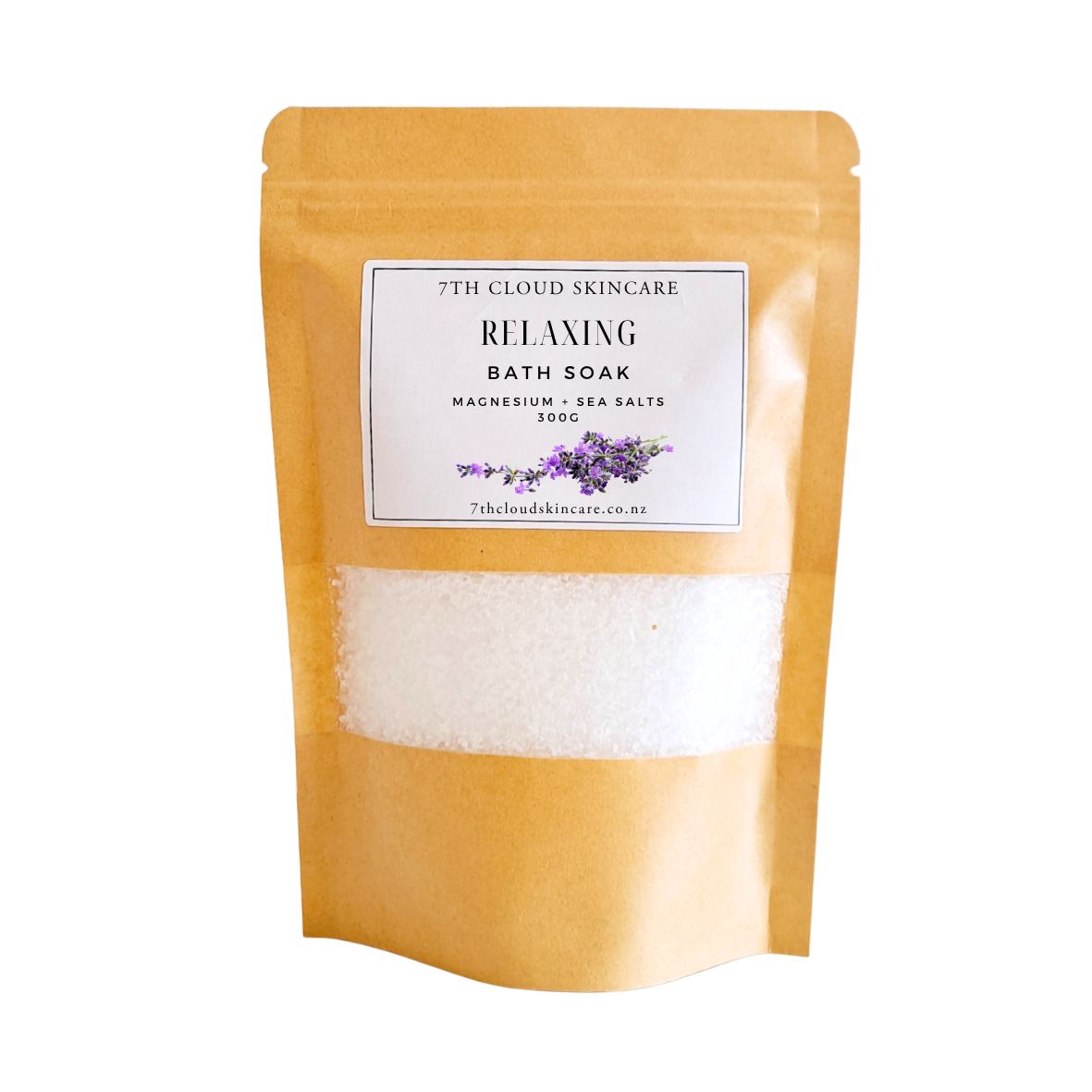 Relaxing Lavender Bath Soak handmade in New Zealand with Epsom salt, coarse sea salt