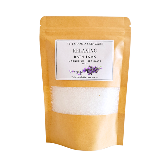 Relaxing Lavender Bath Soak handmade in New Zealand with Epsom salt, coarse sea salt