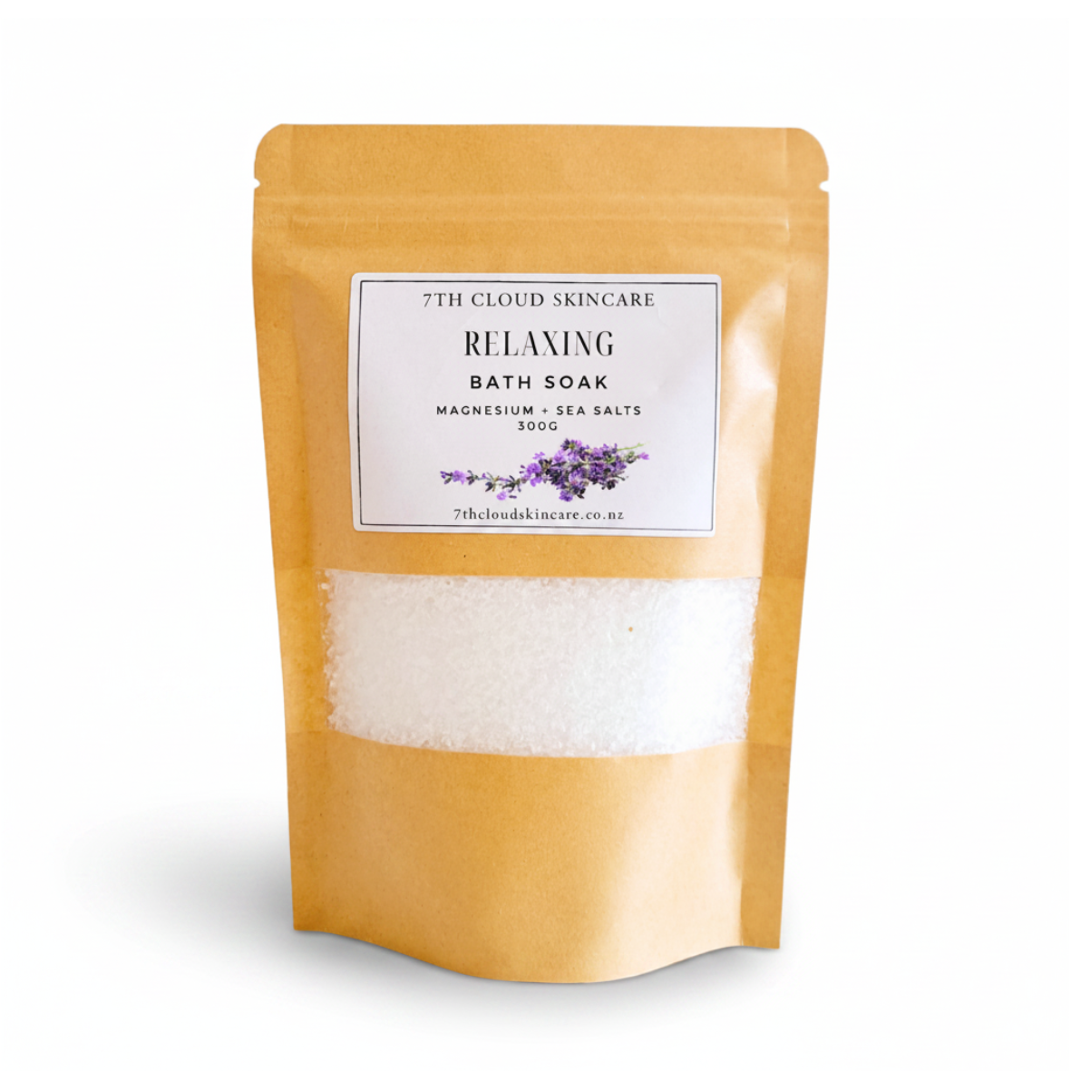 Relaxing Lavender Bath Soak handmade in New Zealand with Epsom salt, coarse sea salt