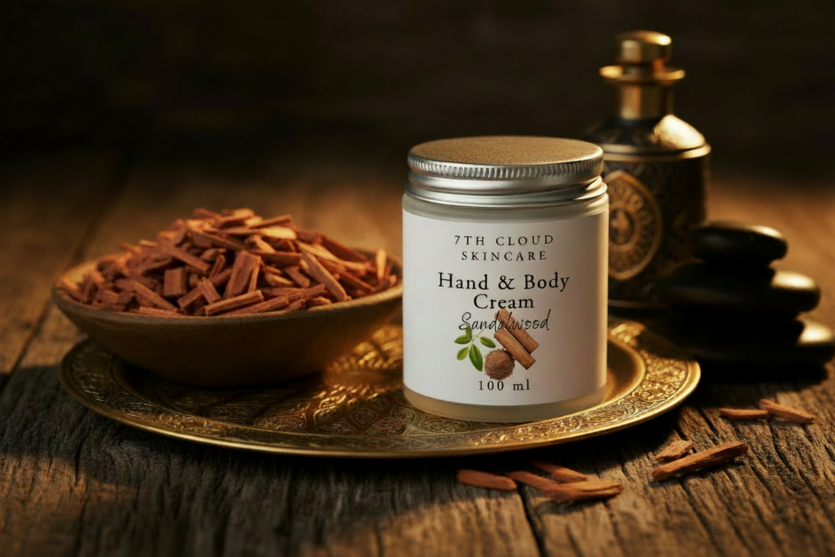 Sandalwood hand and body cream. Hand made in New Zealand. 7th Cloud