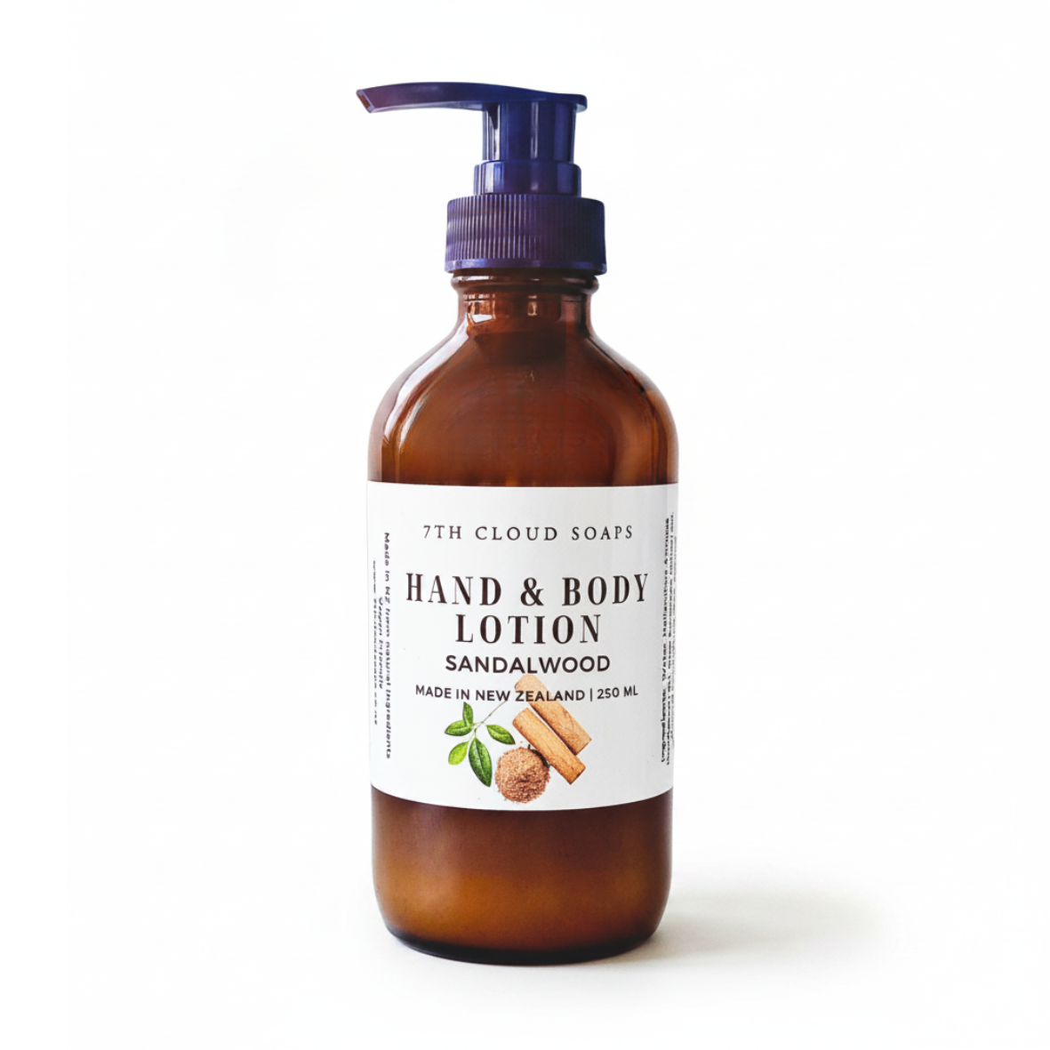 Sandalwood hand and body lotion. Handmade in New Zealand