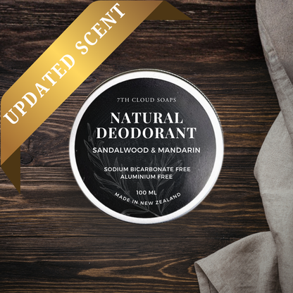 Natural Deodorant - Sandalwood & Mandarin | Baking Soda Free | Aluminum Free
