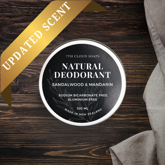Natural Deodorant - Sandalwood & Mandarin | Baking Soda Free | Aluminum Free