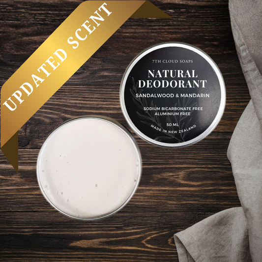 Natural Deodorant - Sandalwood & Mandarin | Baking Soda Free | Aluminum Free